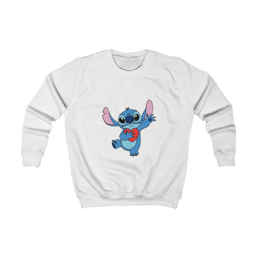 Adorable Stitch Kids Sweatshirt, Cute Sweatshirt, Cartoon Apparel, Gift for Kids, Cozy Sweatshirt, Disney Inspired Clothing
