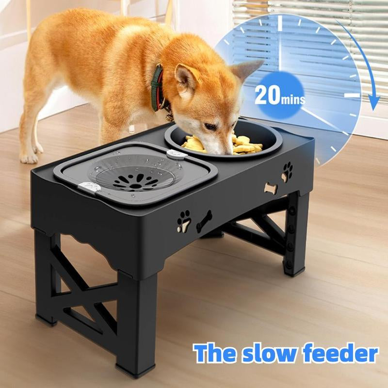 Adjustable Pet Feeding Bowl, 1 Set Ultrasonic Seal Pet Feeder with Anti-Slip Design, Pet Feeding Supplies for Small & Medium & Large Dogs & Cats, Pet Supplies, Dog Accessories, Dog Stuff