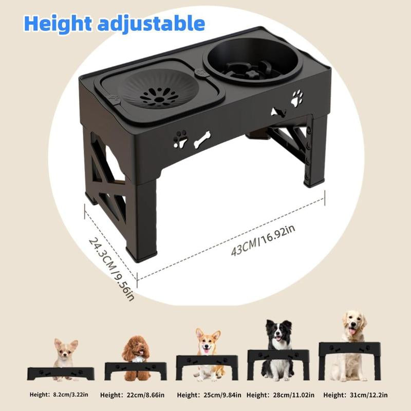 Adjustable Pet Feeding Bowl, 1 Set Ultrasonic Seal Pet Feeder with Anti-Slip Design, Pet Feeding Supplies for Small & Medium & Large Dogs & Cats, Pet Supplies, Dog Accessories, Dog Stuff