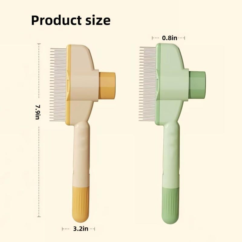 2Pack Pet Comb for Dogs Cats with Long Short Stainless Steel Metal Teeth for Shedding and Tangles, Self-Cleaning Pet Comb for Dogs and Cats