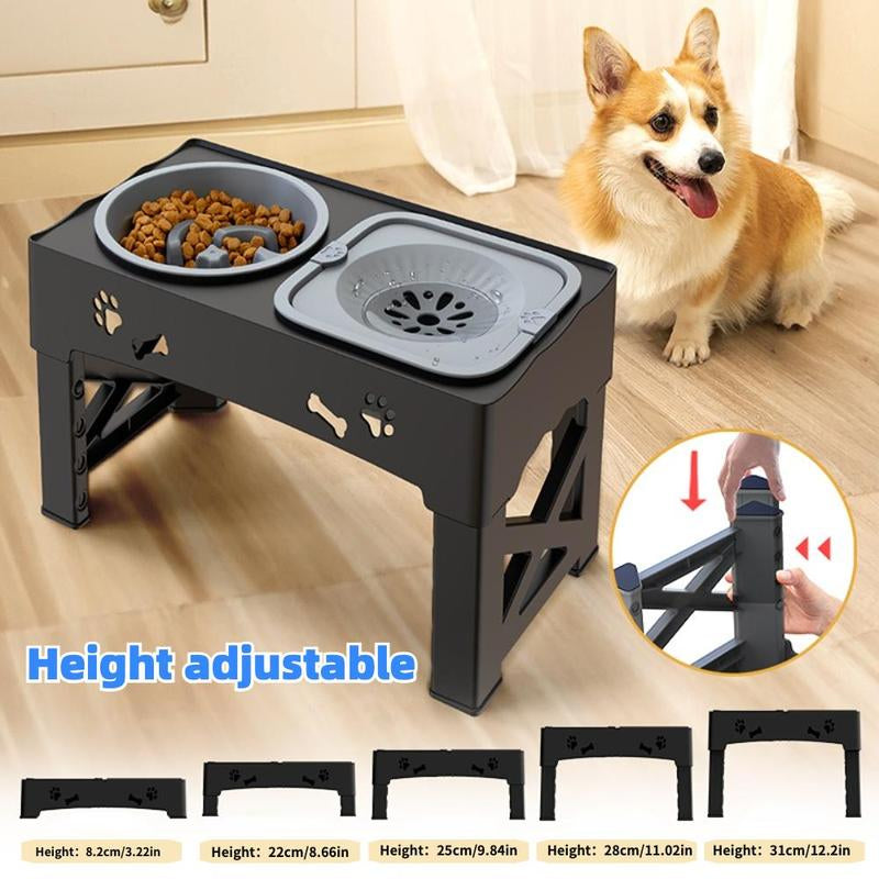 Adjustable Pet Feeding Bowl, 1 Set Ultrasonic Seal Pet Feeder with Anti-Slip Design, Pet Feeding Supplies for Small & Medium & Large Dogs & Cats, Pet Supplies, Dog Accessories, Dog Stuff