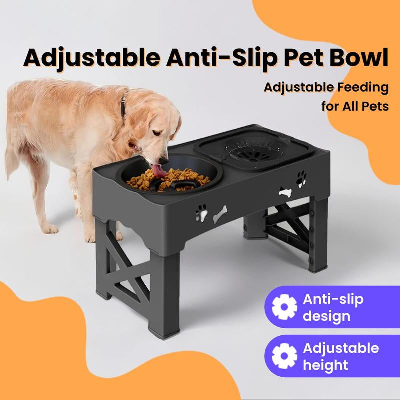 Adjustable Pet Feeding Bowl, 1 Set Ultrasonic Seal Pet Feeder with Anti-Slip Design, Pet Feeding Supplies for Small & Medium & Large Dogs & Cats, Pet Supplies, Dog Accessories, Dog Stuff