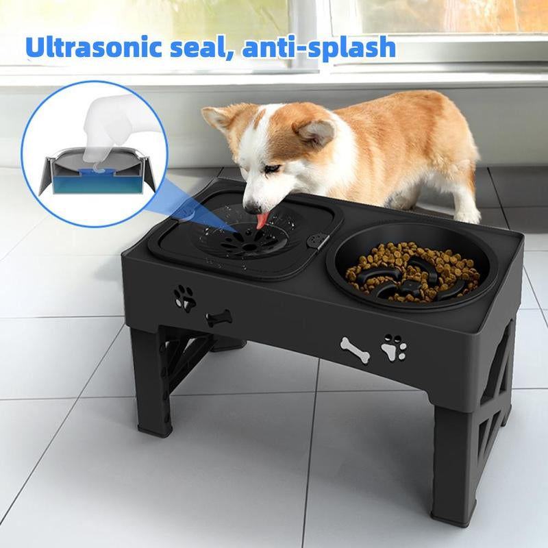 Adjustable Pet Feeding Bowl, 1 Set Ultrasonic Seal Pet Feeder with Anti-Slip Design, Pet Feeding Supplies for Small & Medium & Large Dogs & Cats, Pet Supplies, Dog Accessories, Dog Stuff
